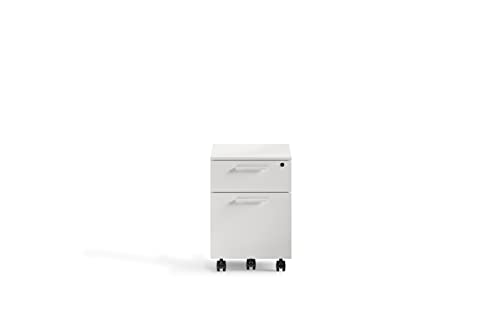 BDI Furniture Linea Office 6227 Mobile File Pedestal, Satin White
