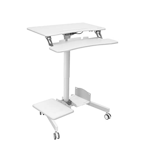 Mount-It! Mobile Computer Cart with Height Adjustment and Storage Area