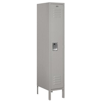 Salsbury Industries 1-Tier Standard Metal Locker, 5ft H x 18in D, Gray