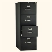 Hon 510 Series Four-Drawer Vertical Legal Filing Cabinet - Black Finish