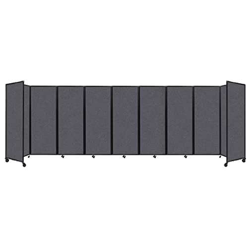 VERSARE Room Divider 360 Portable Partition Privacy Wall | Freestanding Office Dividers | Locking Wheels | 25' x 7'6" Dark Gray Sound Absorbing