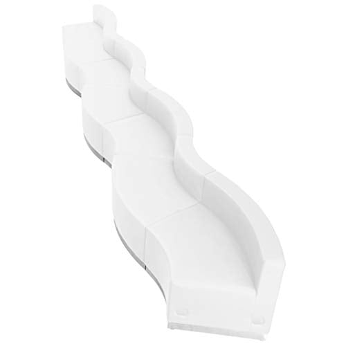 BizChair White LeatherSoft Reception Configuration, 7 Pieces