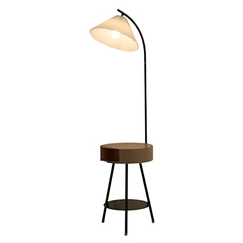 VejiA LED Floor Lamp with Table, Drawer, USB & Wireless Charging - Home Standing Light