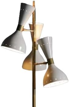 Generic Italian Marble Base Mid Century Brass Floor Lamp