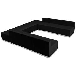 BizChair Black LeatherSoft Reception Configuration, 8 Pieces