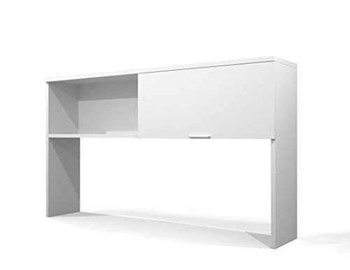 Bestar Pro-Linea Hutch with Sliding Door in White, 72W