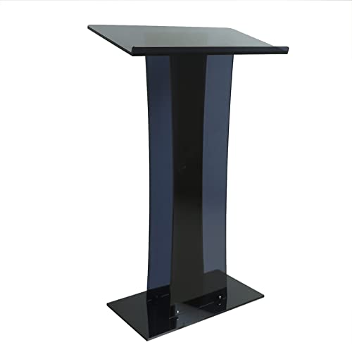 CNCEST Acrylic Podium Stand Church Pulpit Lectern School Board (Black)
