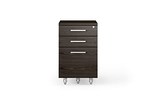 BDI Furniture Sequel 6107 Mobile File Pedestal, Charcoal Stained Ash Wood