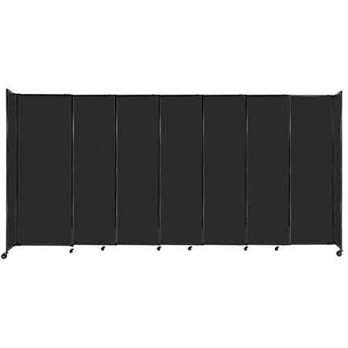 VERSARE Straightwall Sliding Portable Wall Partition | Freestanding Office Dividers | Locking Wheels | 15'6" Wide x 7'6" Tall Black SoundSorb Panels