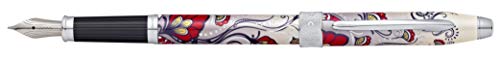 Cross Botanica Red Hummingbird Vine Fountain Pen with Stainless Steel Fine Nib