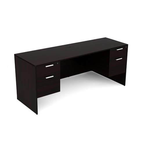 Generic Kai by i5 Commercial 24" x 71" Credenza with Double Hanging Pedestal - Espresso