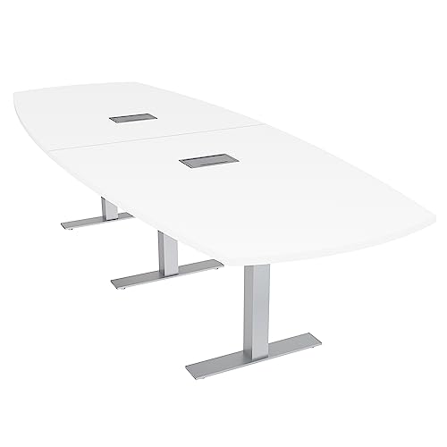 SKUTCHI DESIGNS INC. 12' Modular Arc Boat Conference Table with Data and Electric | Harmony Series | White