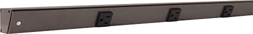 Generic Under-Cabinet Angled Power Strip Track with 5 Outlets | 48" | Bronze