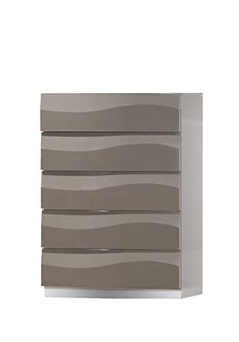Chintaly Furniture Gloss Gray 5 Drawer Chest