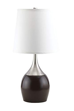 Benzara BM158901 Enchanting Metal Table Lamp with Touch Light, Set of Four, Silver and Brown