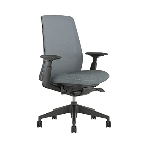 Haworth Soji Office Chair with Ergonomic Adjustments, Lumbar Support, Flexible Mesh Back - Mist