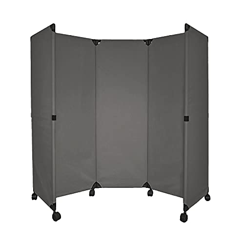 VERSARE Versare MP6 Portable Folding Wall Partition | Economical 3 Panel Room Divider On Wheels