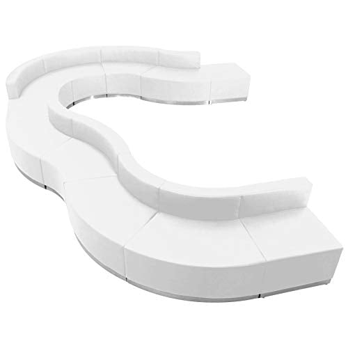 BizChair White LeatherSoft Reception Configuration, 11 Pieces