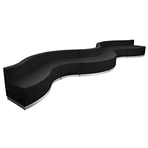 BizChair Black LeatherSoft Reception Configuration - 8 Pieces
