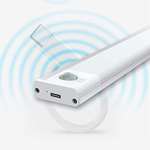 None LED Under Cabinet Light Motion Sensing Magnetic Closet Light Rechargeable Wireless 24in White