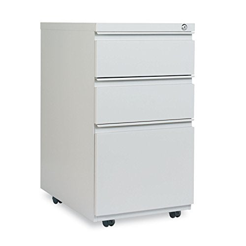 Alera Metal Pedestal File with Three Drawers - Light Gray