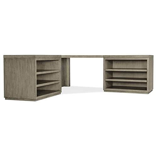 Hooker Furniture Home Office Linville Falls Corner Desk with Two Desk Cabinets