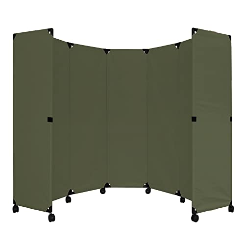 VERSARE Portable Folding Wall Partition | Economical 5 Panel Design | Room Divider On Wheels | Adjustable, Freestanding Setup