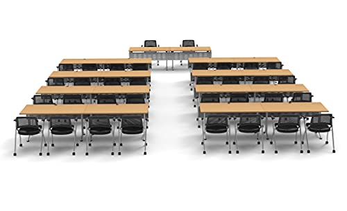 Team Tables 34 Person Training Meeting Seminar Classroom Model 7454 Folding Table Set