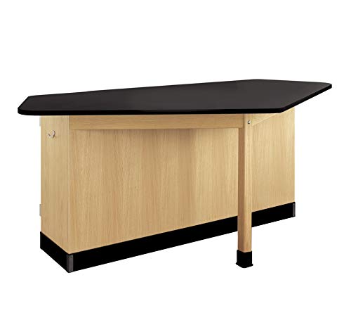 Diversified Woodcrafts Forward Vision II 4 Student Workstation, Solid Oak Wood, Flat Phenolic Top