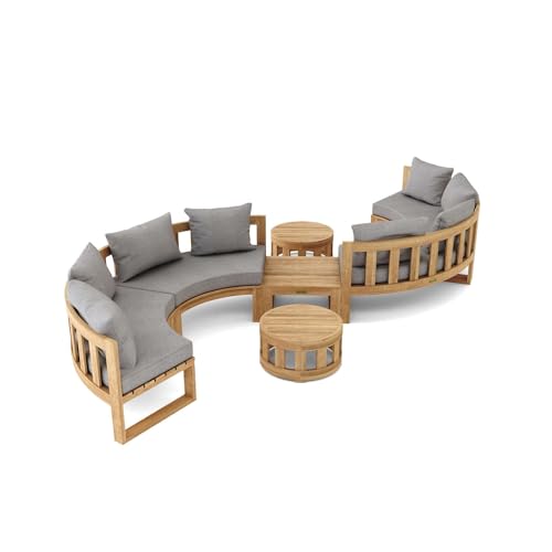 212 Main Circular Modular Deep Seating Set Natural Smooth Well Sanded