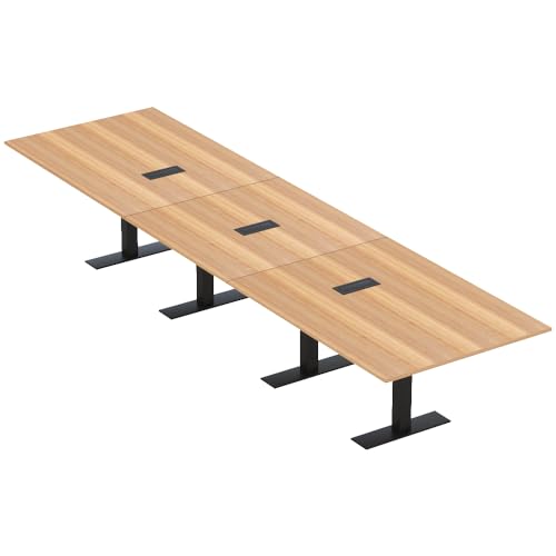 SKUTCHI DESIGNS INC. 16' Conference Room Table with Electric and Data | Rectangular Modular Boardroom Table | Harmony Series