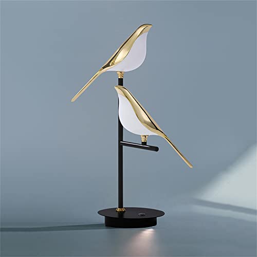 OUFULA Nordic Bird Table Lamp Rotatable LED Creative Decor for Desk Living Room Bedroom Lights (2 Birds)