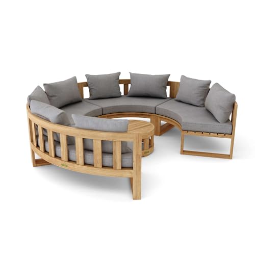 212 Main Circular Modular Deep Seating Set Natural Smooth Well Sanded