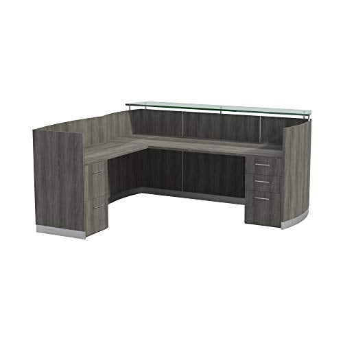 Mayline Medina Reception Station with Return, Gray