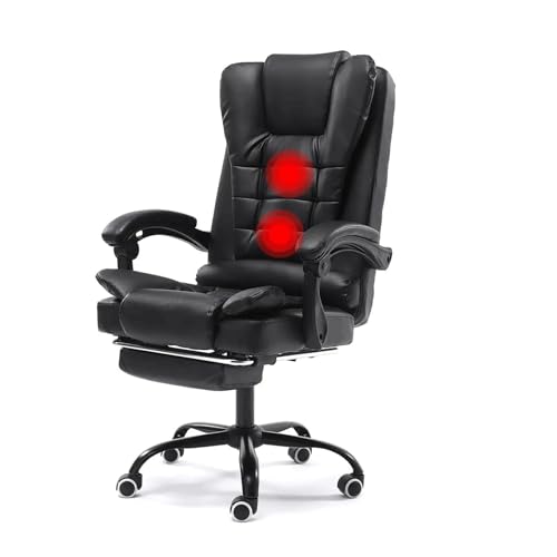 None Executive Massage Office Chair with Footrest