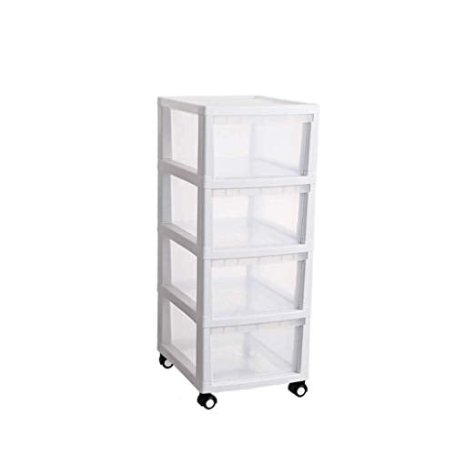 RANRANJJ Rolling Storage Cart with Clear Drawers, White, 39 * 32 * 80CM