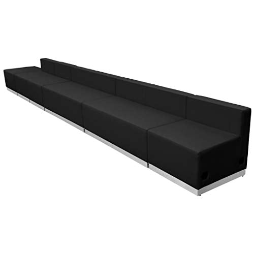 BizChair Black LeatherSoft Reception Configuration, 6 Pieces