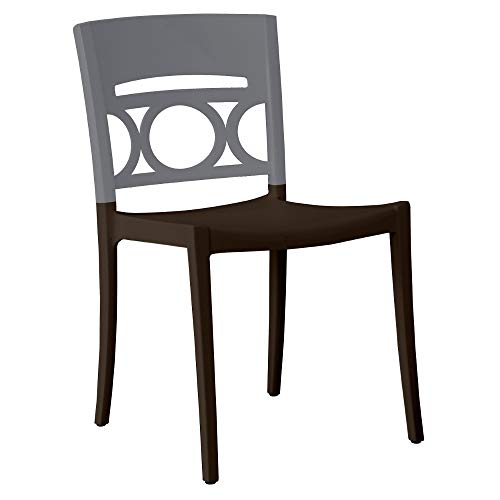 GROSFILLEX INC Moon Stacking Side Chair, Titanium Gray/Charcoal (Case of 16)