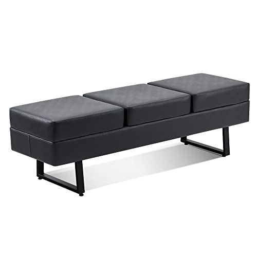 BarberPub Waiting Room Chairs, Faux Leather Upholstered Lobby Chairs, 6 Sets