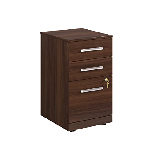 Sauder OfficeWorks 3 Drawer Mobile File Cabinet, Noble Elm, 15.55" x 19.45" x 28.43