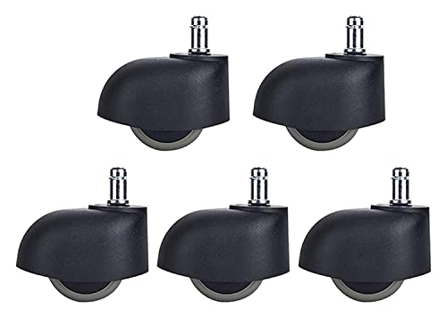 IkiCk 50mm Black Office Chair Swivel Castor Wheel 5 Pcs - Load Bearing 200kg