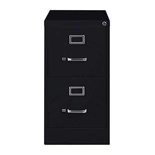CommClad 25" Deep Commercial 2 Drawer Letter Size High Side Vertical File Cabinet - Black
