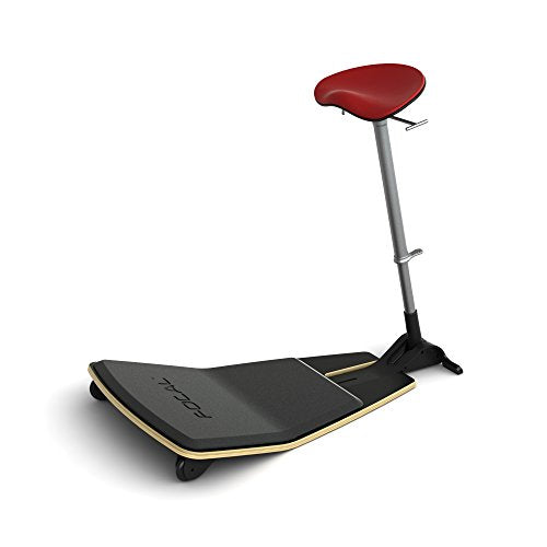 Active Collection FLT-1000-BK-RD Locus Mobile Stand-up Leaning Seat with Foot Rest Platform, Chili Pepper