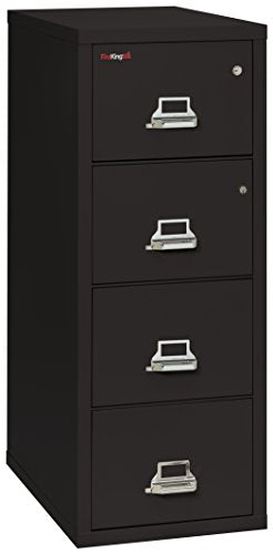 FireKing Legal Safe-in-A-File Fireproof Vertical File Cabinet (3 Drawers, Impact Resistant, Waterproof), Black