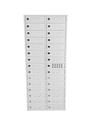 FixtureDisplays 30-Slot Cellphone Charging Station USB Locker Cabinet 14X38X9 - 15251-USB-NPF