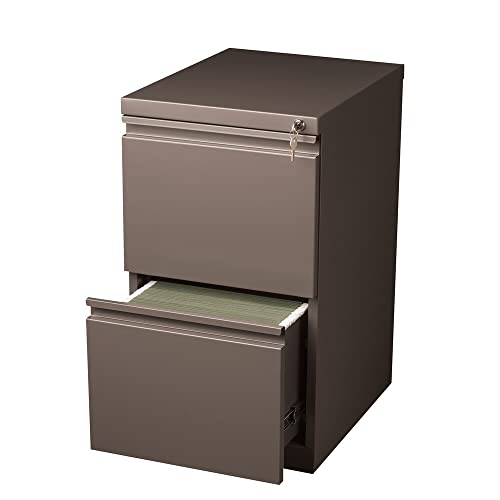 Hirsh Industries 20" Deep 2 Drawer Mobile File Cabinet in Medium Tone