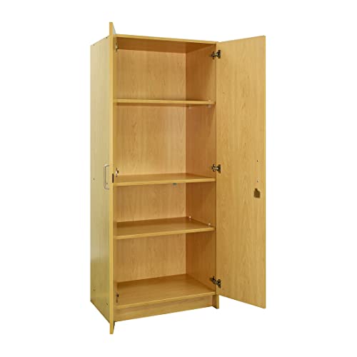Tot Mate 30'' Wide 4 Compartment Teacher Storage Double-Door Tall Cabinet (Maple)