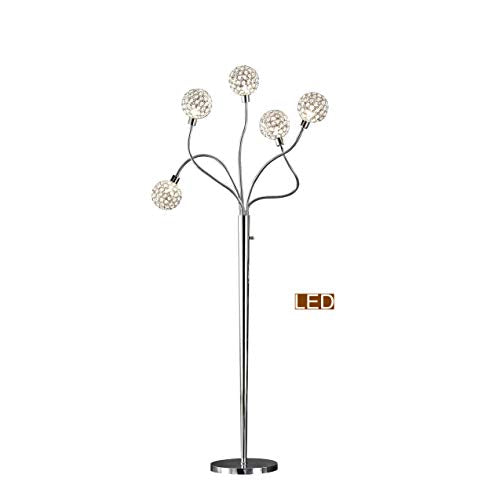 Artiva USA Soho II LED 5-Light Crystal Balls Floor Lamp with Dimmer