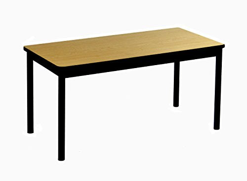 Correll Standing/Stool Height Utility Table, 24" x 72" Fusion Maple Top, Black Frame (LT2472-16)