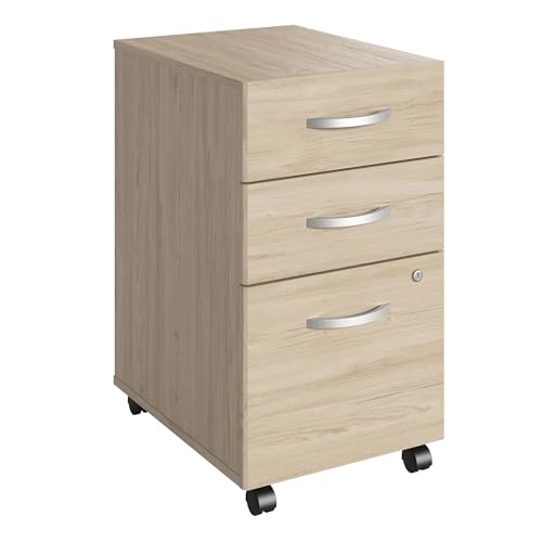 Nature's Logic Studio C 3 Drawer Mobile File Cabinet - Natural Elm, Assembled